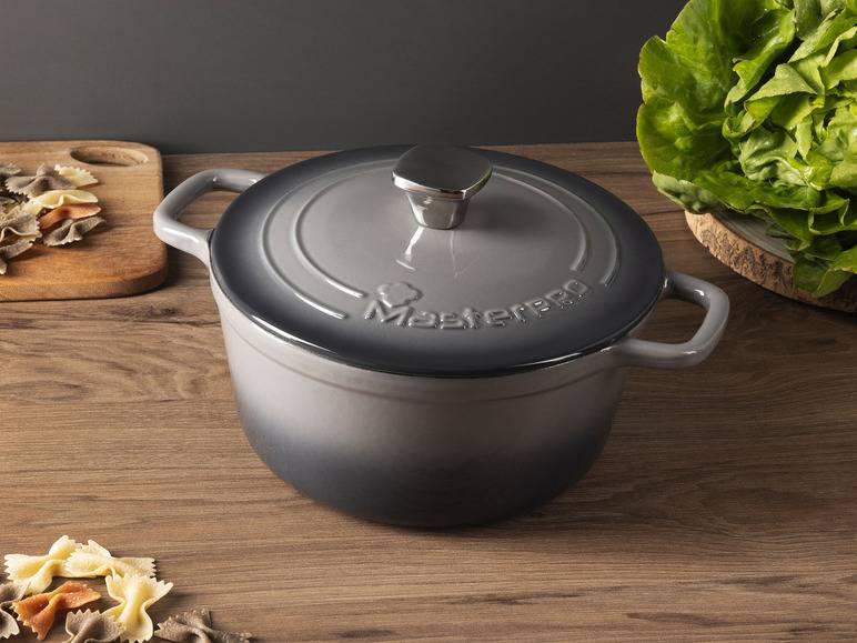 Masterpro Kasserolle, Gusseisen, mit Deckel, Ø 27 cm Discount Store für neue Produkte