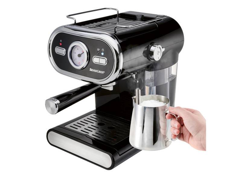 SILVERCREST® KITCHEN TOOLS Espressomaschine »SEM 1100 E1«, schwarz, 1100 W Fabrikpreis