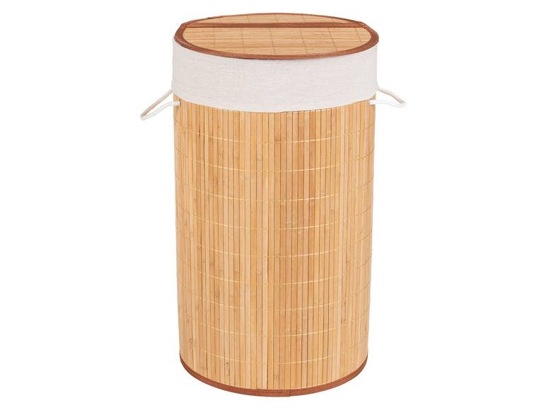 Wenko Wäschetruhe »Bamboo«, 55 l Fassungsvermögen, mit Baumwoll-Wäschesack, aus Bambus Versandkostenfrei