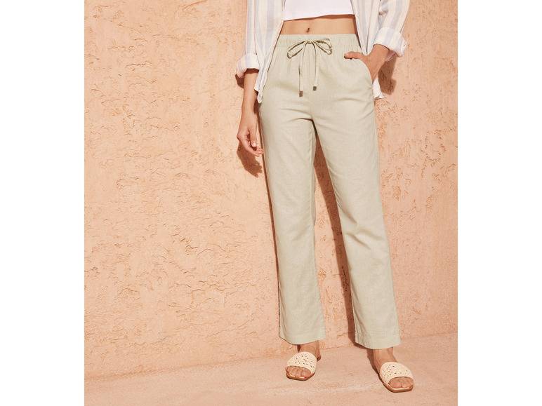 esmara® Damen Leinenhose, hohe Leibhöhe Letzte 2 Tage