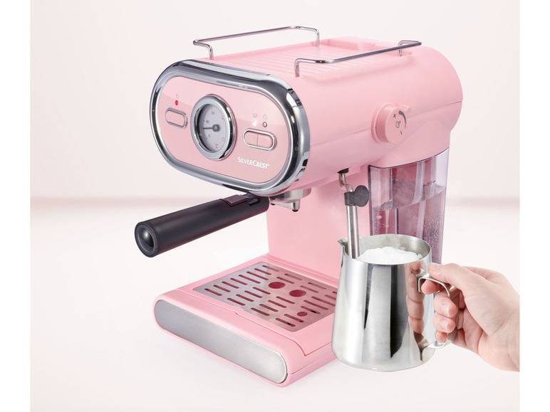 SILVERCREST® KITCHEN TOOLS Espressomaschine/Siebträger Pastell rosa SEM 1100 D3 + Elektrische Kaffeemühle »SKME 180 C1«, 180 W Zeitlich begrenztes Angebot