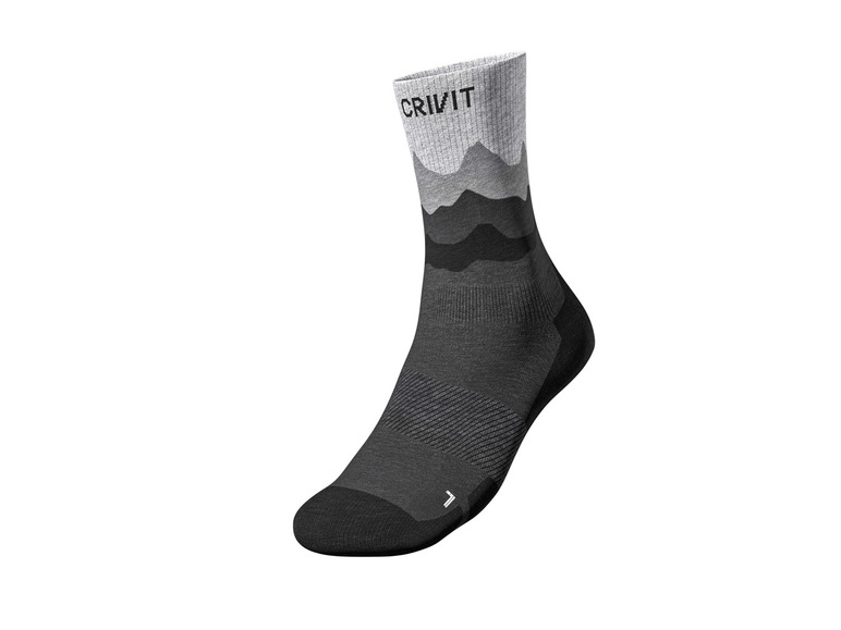 CRIVIT Herren Outdoorsocken, 2 Paar, mit SmartStep-Fußbett Clearance-Verkauf