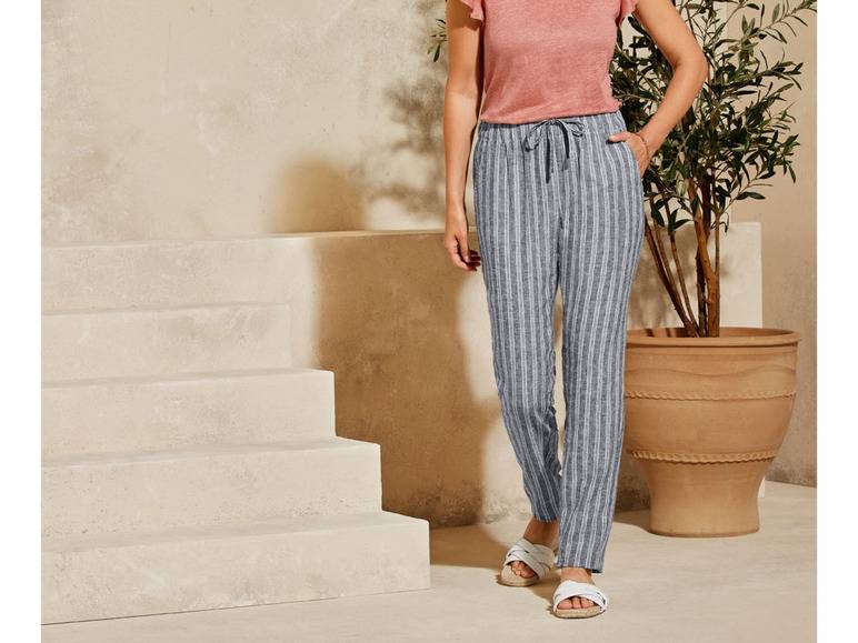 esmara® Damen Leinenhose mit Gummizugbund und Bindeband Verkauf