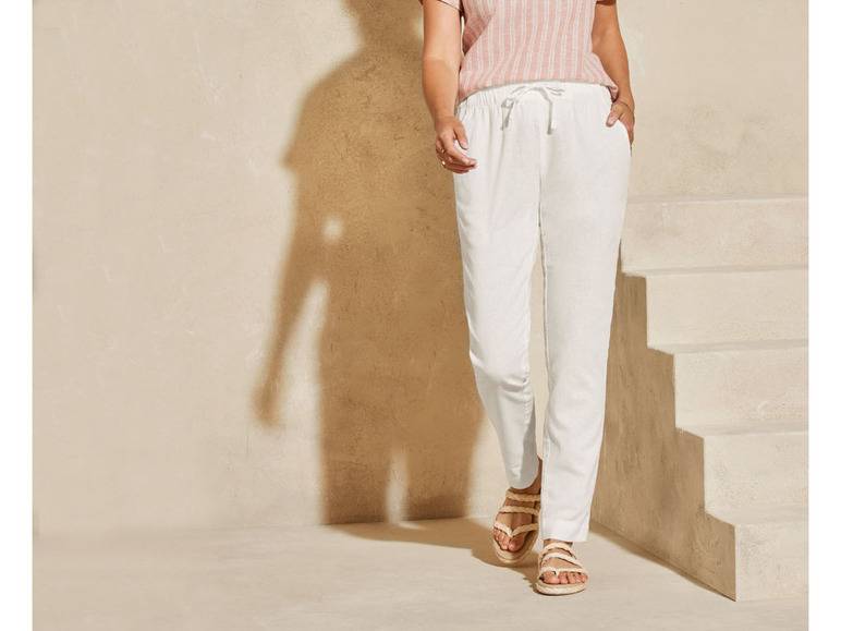 esmara® Damen Leinenhose mit Gummizugbund und Bindeband Verkauf
