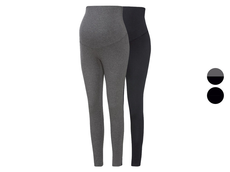 esmara® Damen Umstands Leggings, 2 Stück, mit Bio-Baumwolle Valentinstagsangebot