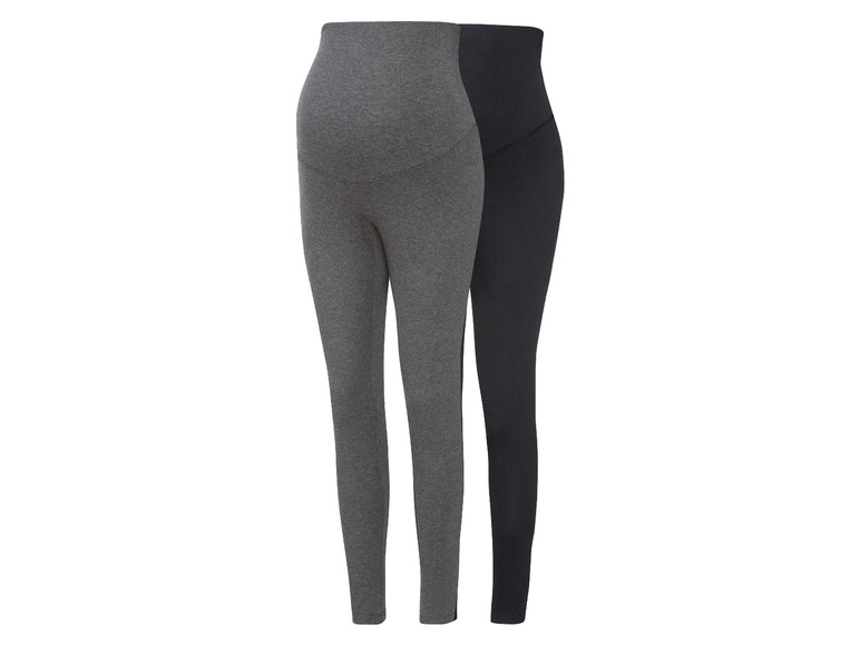 esmara® Damen Umstands Leggings, 2 Stück, mit Bio-Baumwolle Valentinstagsangebot