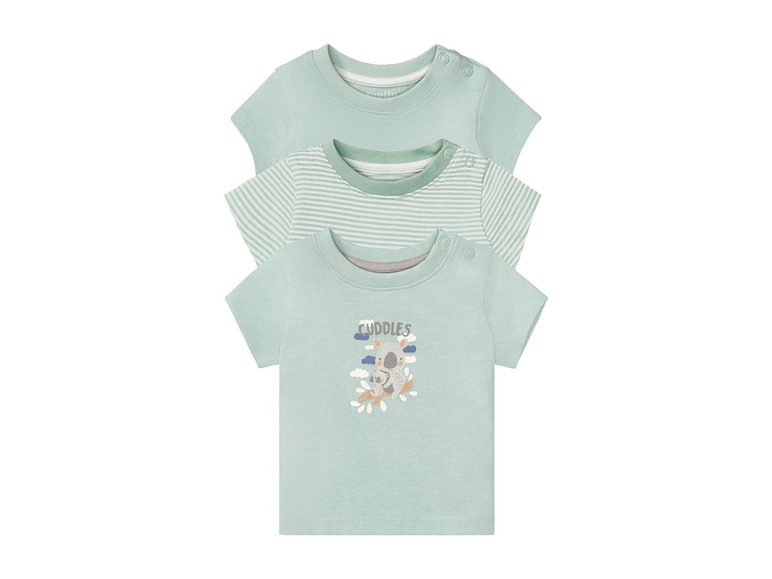 lupilu® Baby T-Shirt, 3 Stück, mit Bio-Baumwolle zollfrei