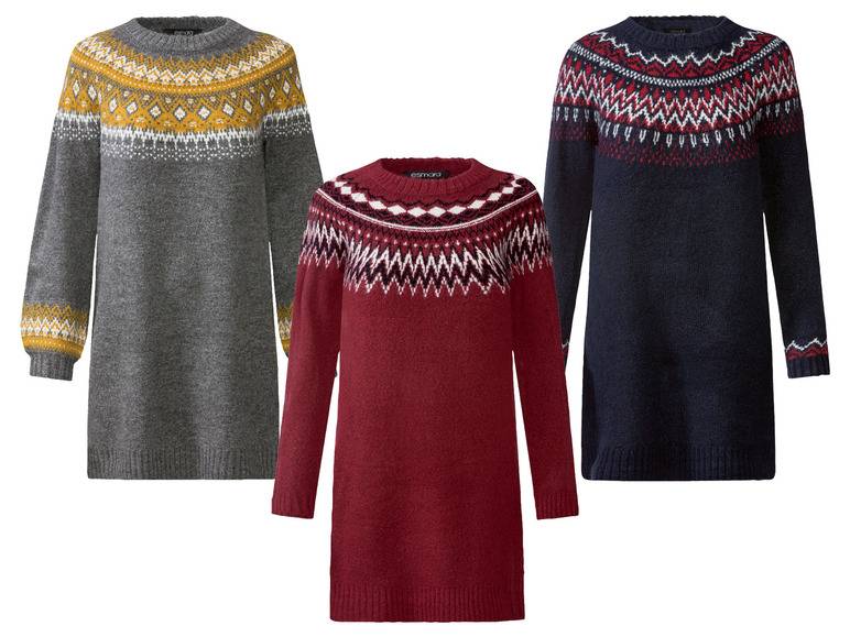 esmara® Damen Strickkleid mit Jacquardmuster