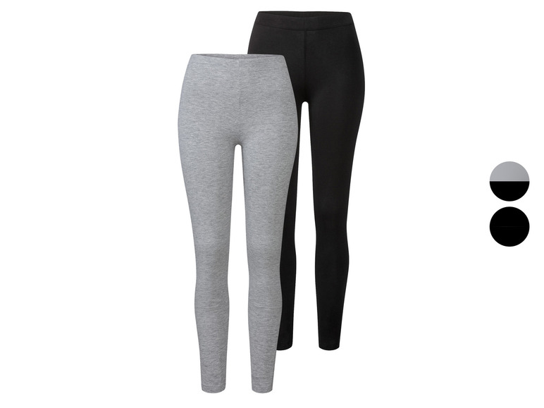 esmara® Damen Leggings, 2 Stück, normale Leibhöhe Lagerräumung