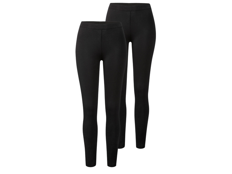 esmara® Damen Leggings, 2 Stück, normale Leibhöhe Lagerräumung