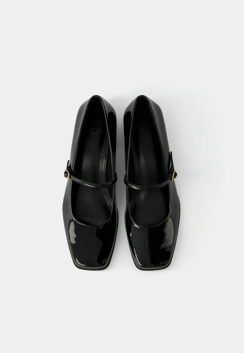Bershka Bershka BLOCK-HEEL MARY JANES - Ankle strap ballet pumps - black Bestseller
