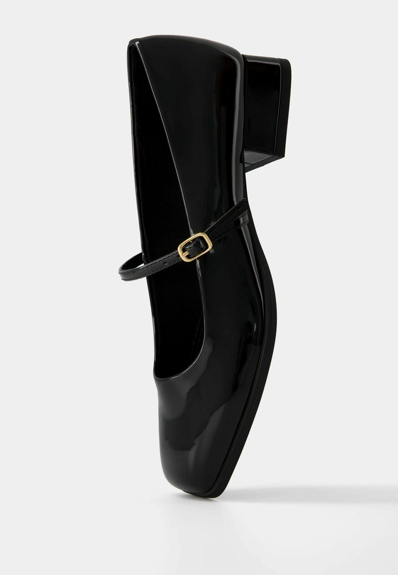 Bershka Bershka BLOCK-HEEL MARY JANES - Ankle strap ballet pumps - black Bestseller