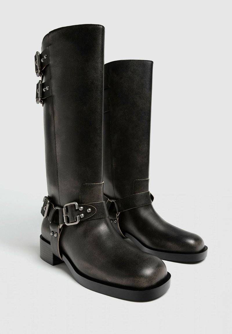 Stradivarius Stradivarius Cowboy/Biker boots - dark grey Kauf eins, bekomm eins gratis