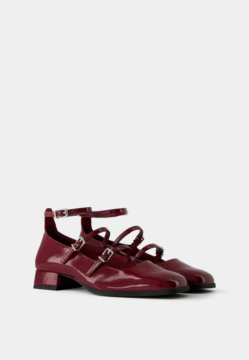 Bershka Bershka MARY JANES - Ankle strap ballet pumps - dark red Letzte 2 Tage