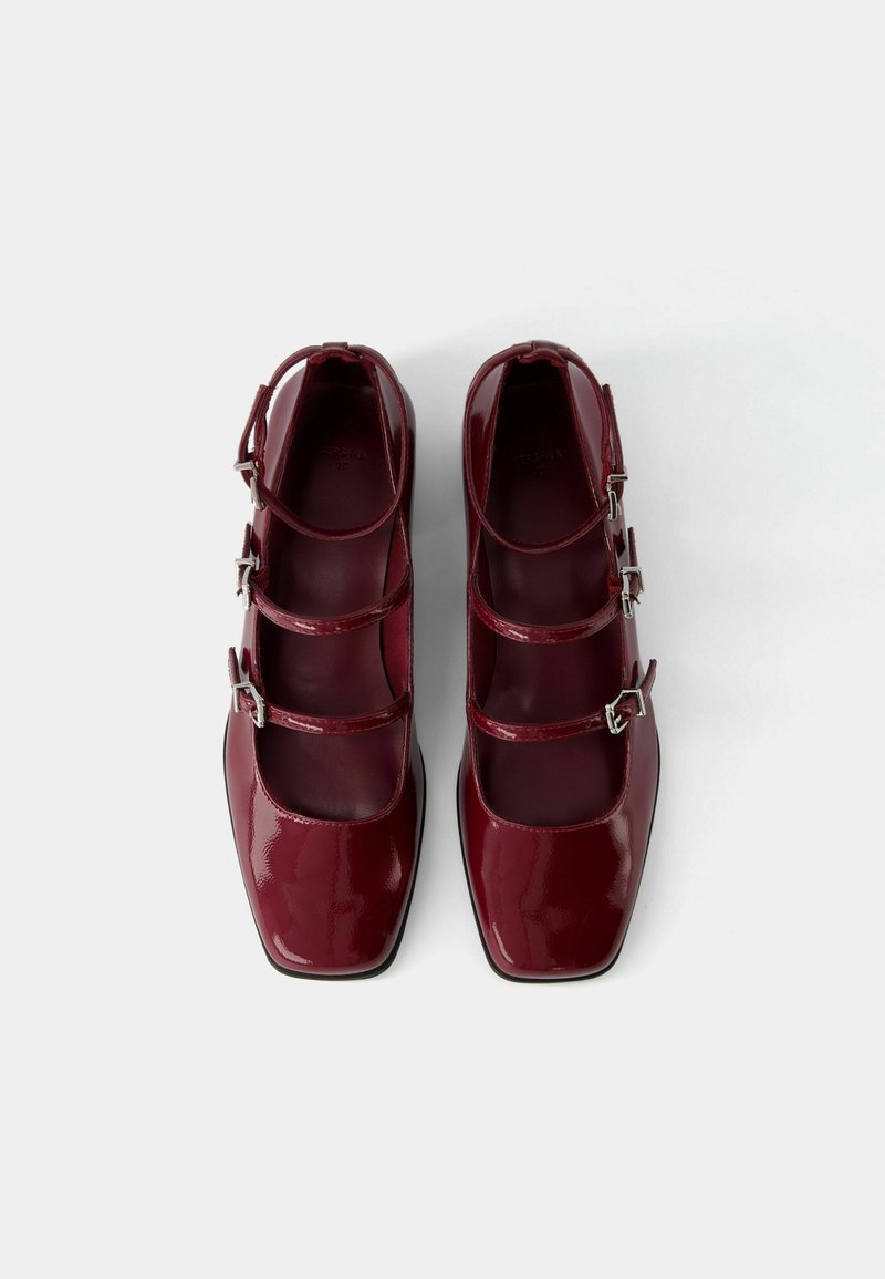 Bershka Bershka MARY JANES - Ankle strap ballet pumps - dark red Letzte 2 Tage