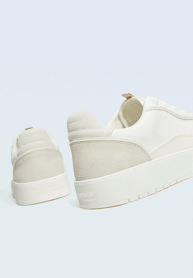 Stradivarius Stradivarius CONTRAST - Trainers - white Sonderangebot der Fabrik