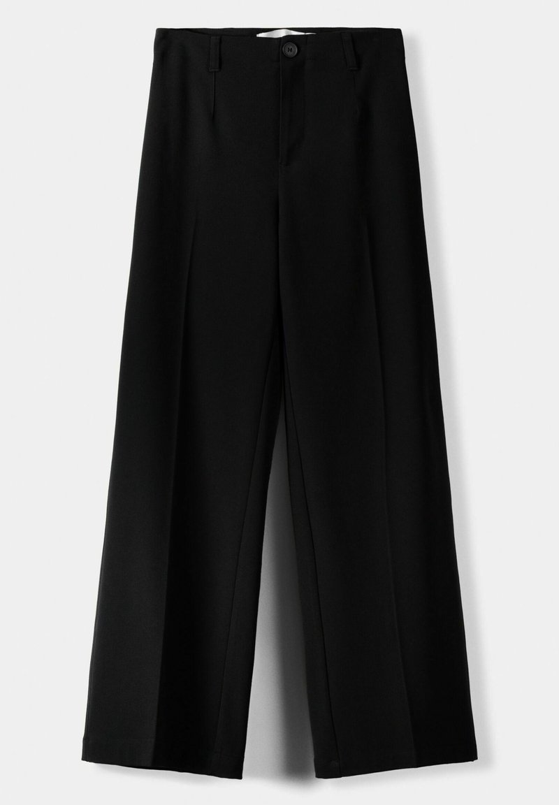 Bershka Bershka WIDE TAILORED - Trousers - black Letzte 3 Tage