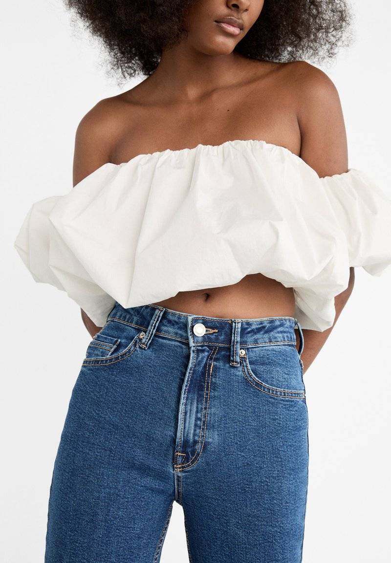 Stradivarius Stradivarius MOM - Relaxed fit jeans - raw denim Neueste Stile
