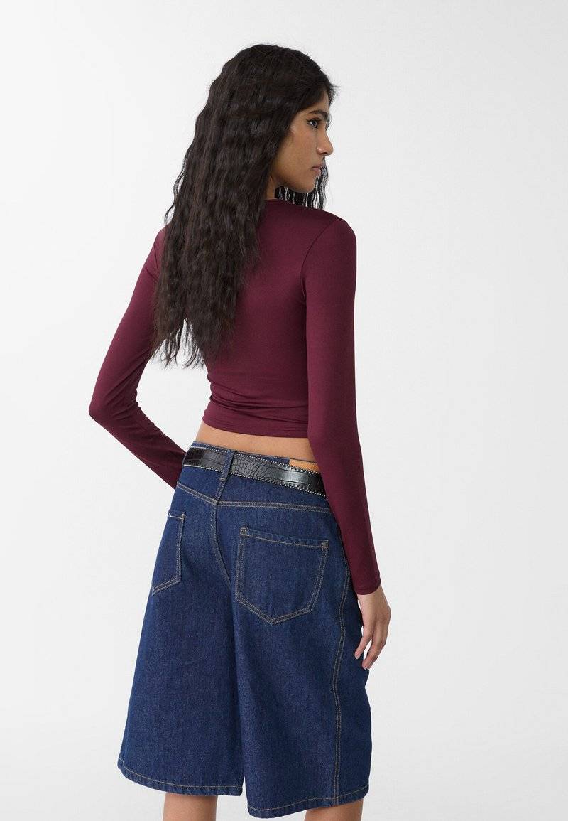 Stradivarius Stradivarius Long sleeved top - bordeaux Bis zu 50% Rabatt