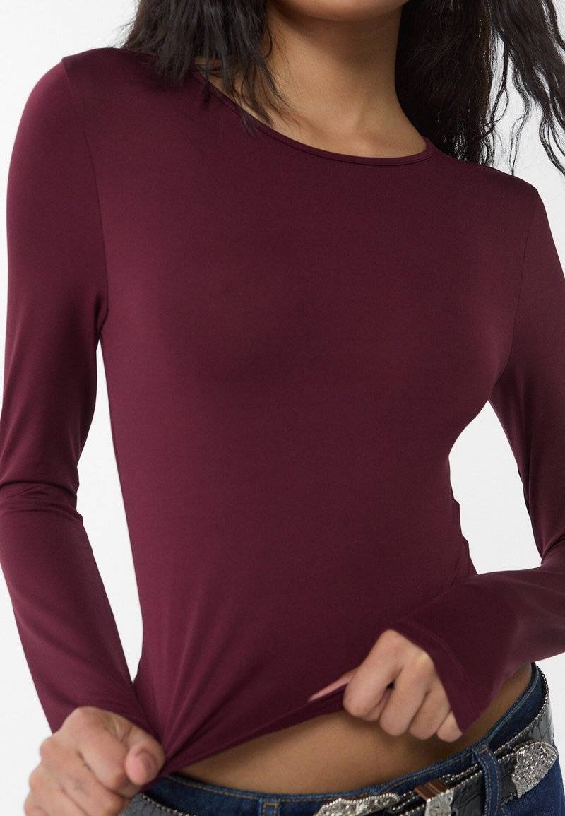 Stradivarius Stradivarius Long sleeved top - bordeaux Bis zu 50% Rabatt