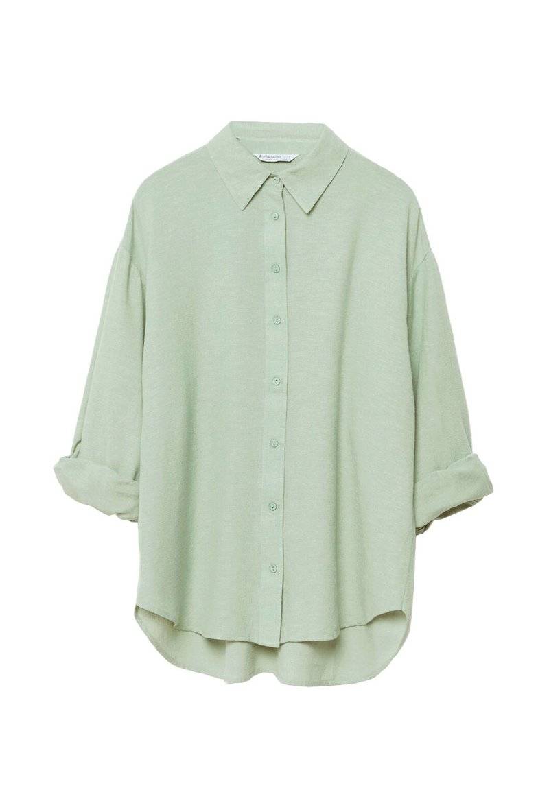 Stradivarius Stradivarius RUSTIKALES DAILY - Button-down blouse - khaki Nur für heute