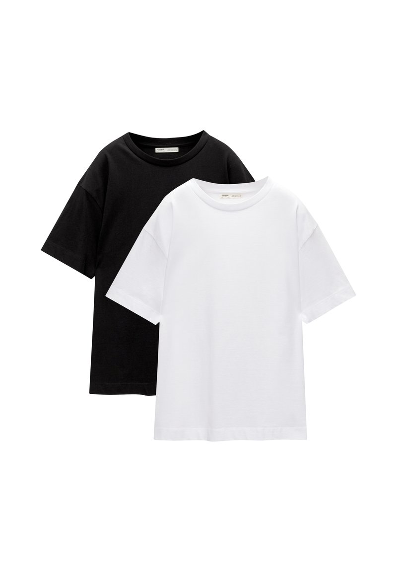 PULL&BEAR PULL&BEAR SHORT SLEEVE - PACK OF 2 - Basic T-shirt - white Vierteljährliche Förderung