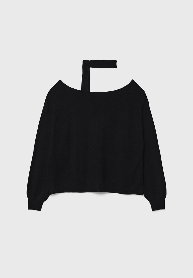 Stradivarius Stradivarius BOAT NECK - Jumper - black Nur noch ein Tag übrig
