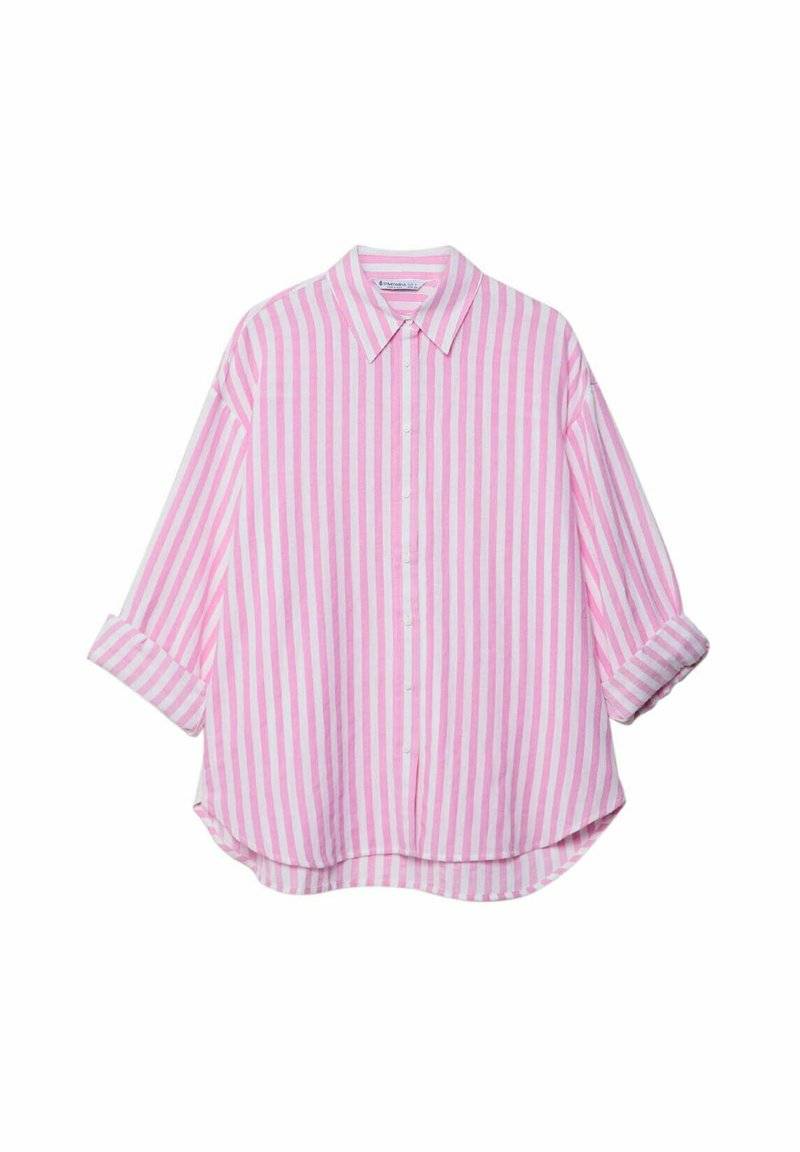 Stradivarius Stradivarius STRIPED - Button-down blouse - light pink Riesige Rabatte