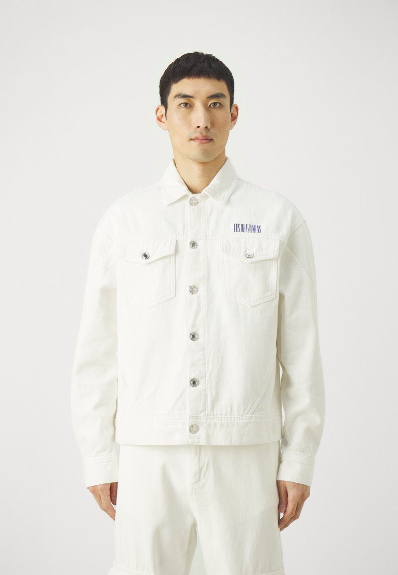 Les Benjamins Les Benjamins JACKET UNISEX - Denim jacket - white Weihnachtsangebot