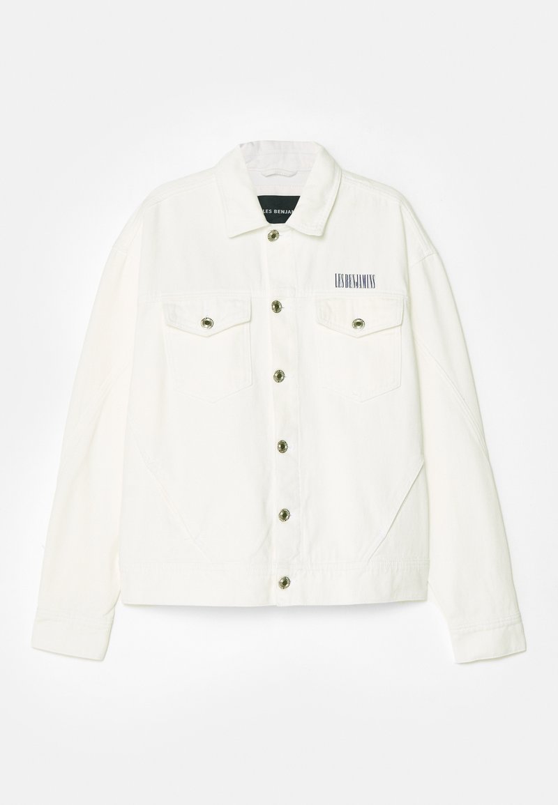 Les Benjamins Les Benjamins JACKET UNISEX - Denim jacket - white Weihnachtsangebot