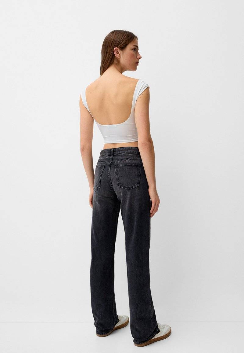Bershka Bershka Straight leg jeans - dark grey Bis zu 60% Rabatt