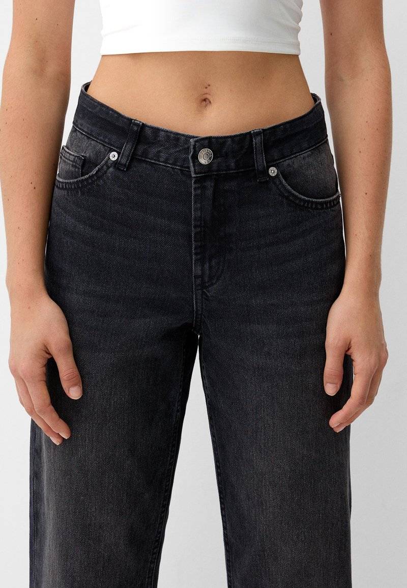 Bershka Bershka Straight leg jeans - dark grey Bis zu 60% Rabatt