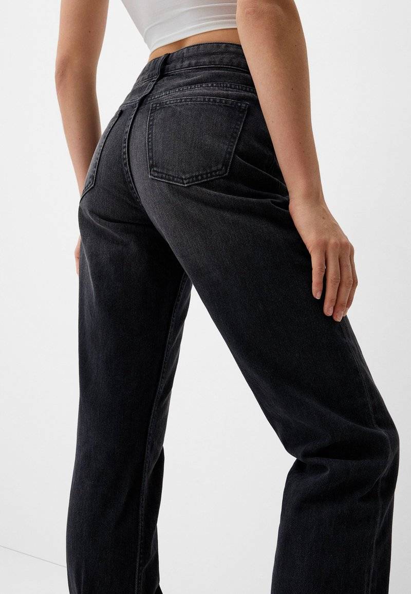 Bershka Bershka Straight leg jeans - dark grey Bis zu 60% Rabatt