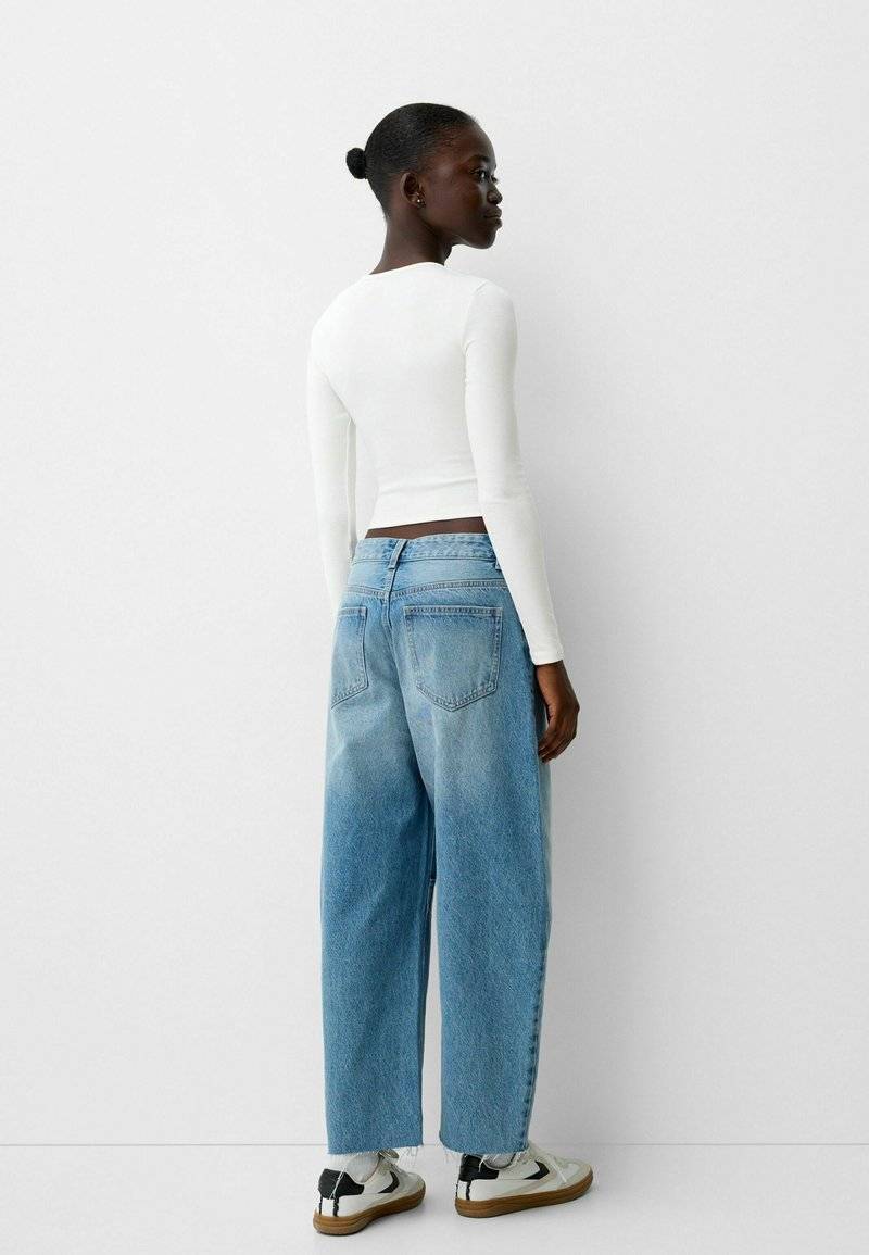 Bershka Bershka LONG SLEEVE - Long sleeved top - white Discount Store für neue Produkte