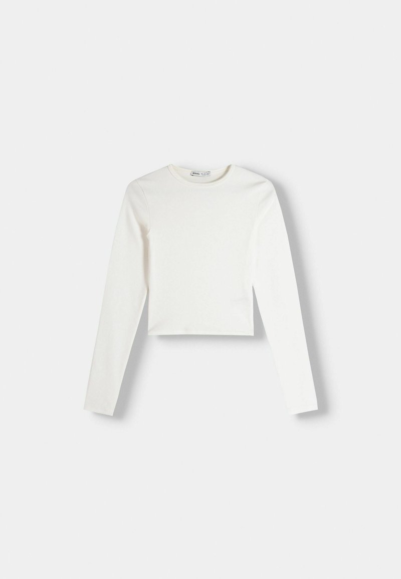 Bershka Bershka LONG SLEEVE - Long sleeved top - white Discount Store für neue Produkte