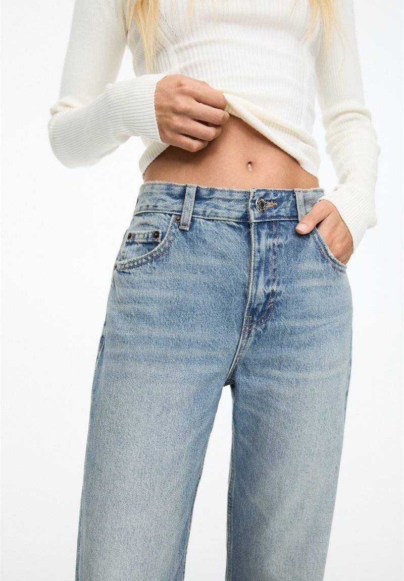 PULL&BEAR PULL&BEAR MID - Straight leg jeans - stone blue denim Super Rabatt