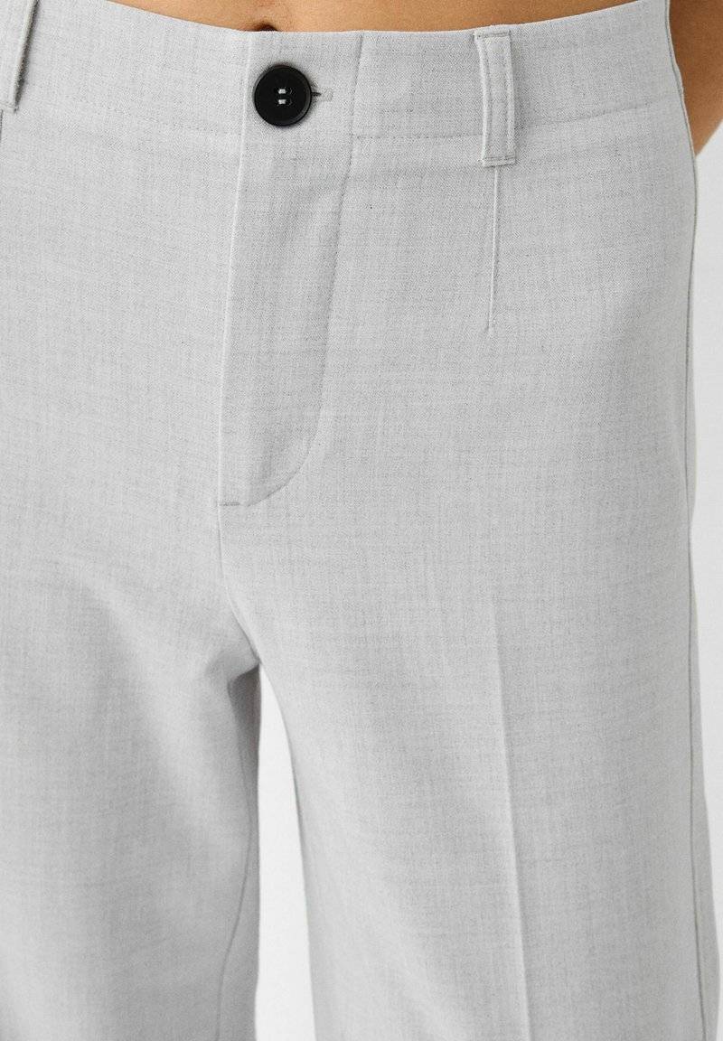Bershka Bershka WIDE TAILORED - Trousers - mottled grey Riesige Rabatte