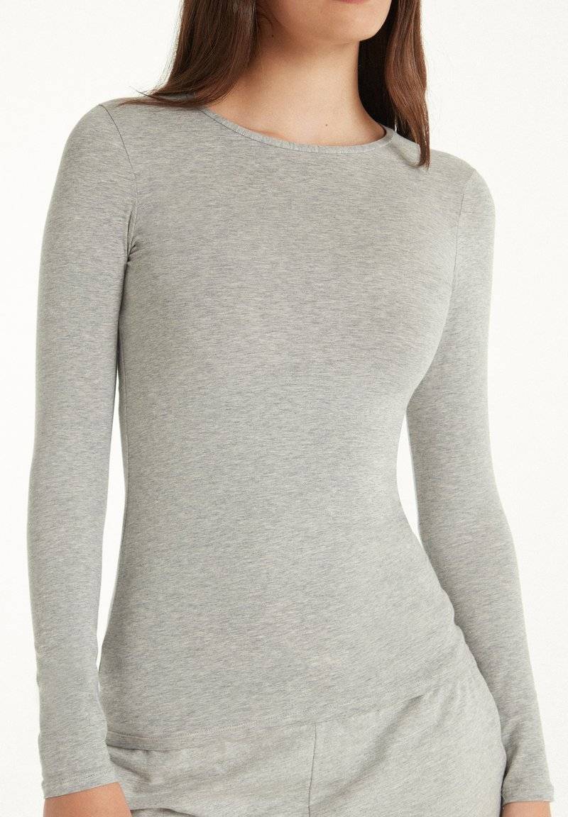 Tezenis Tezenis STRETCH ROUND-NECK - Long sleeved top - grigio melange chiar Kostenloser Versand international