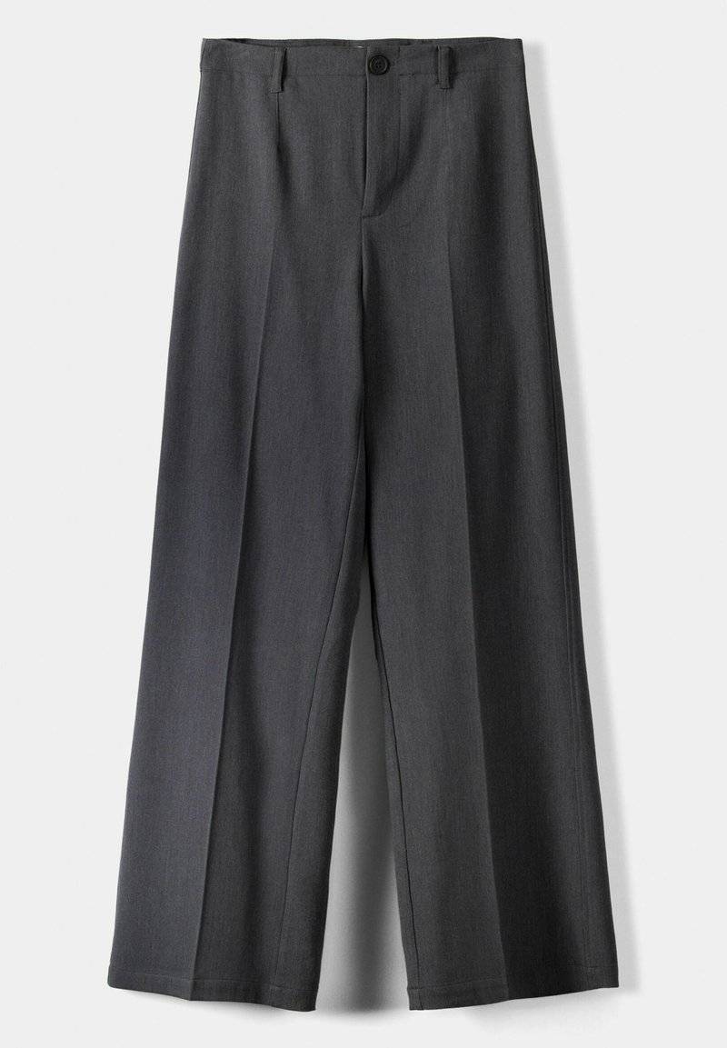 Bershka Bershka WIDE TAILORED - Trousers - mottled dark grey Speichern exportieren