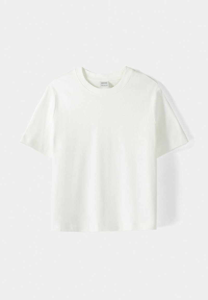 Bershka Bershka SHORT SLEEVE - Basic T-shirt - white Neueste Stile