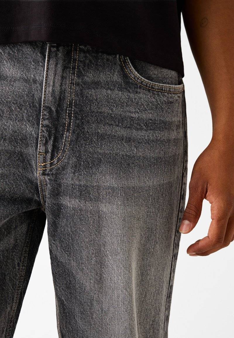 Bershka Bershka Straight leg jeans - mottled dark grey Zeitbegrenzte Promotion