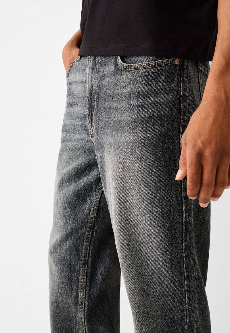 Bershka Bershka Straight leg jeans - mottled dark grey Zeitbegrenzte Promotion