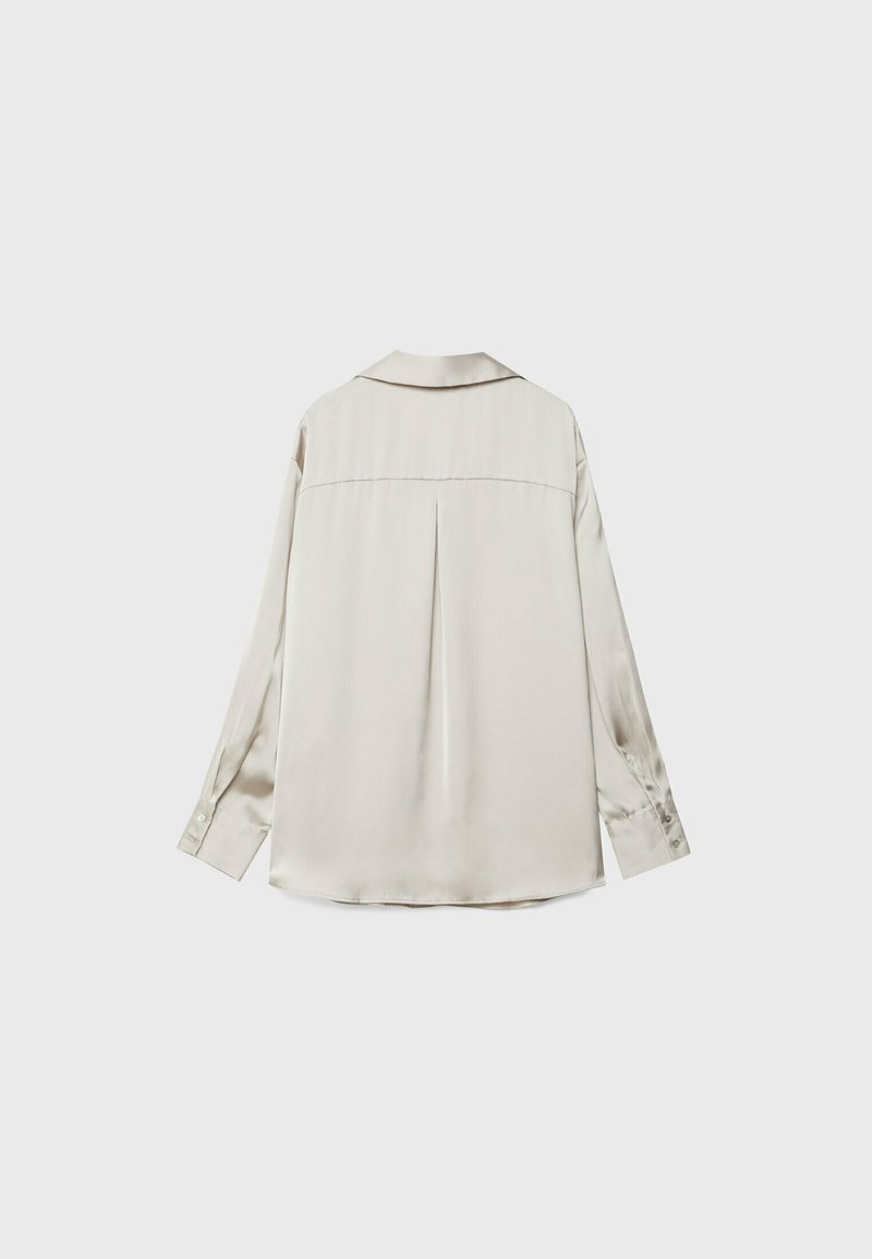 Stradivarius Stradivarius COLLARED - Button-down blouse - stone Bis zu 65% Rabatt
