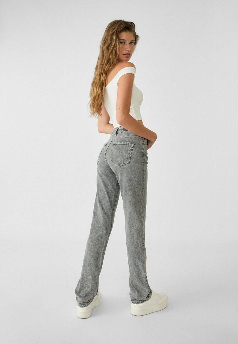 Stradivarius Stradivarius Straight leg jeans - grey denim Discount Store für neue Produkte