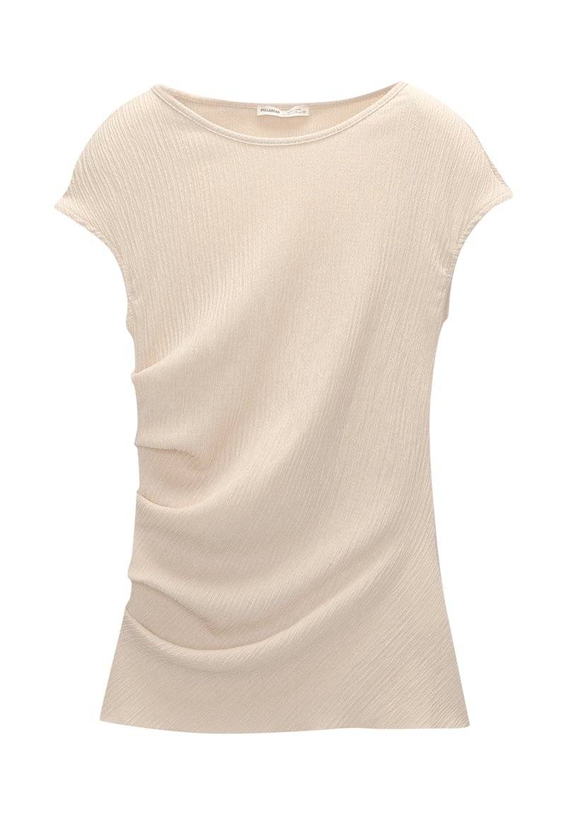 PULL&BEAR PULL&BEAR GATHERED SLEEVELESS - Blouse - beige Riesige Rabatte