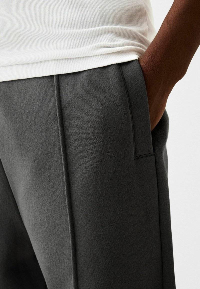 Bershka Bershka WIDE - Tracksuit bottoms - dark grey Clearance-Verkauf