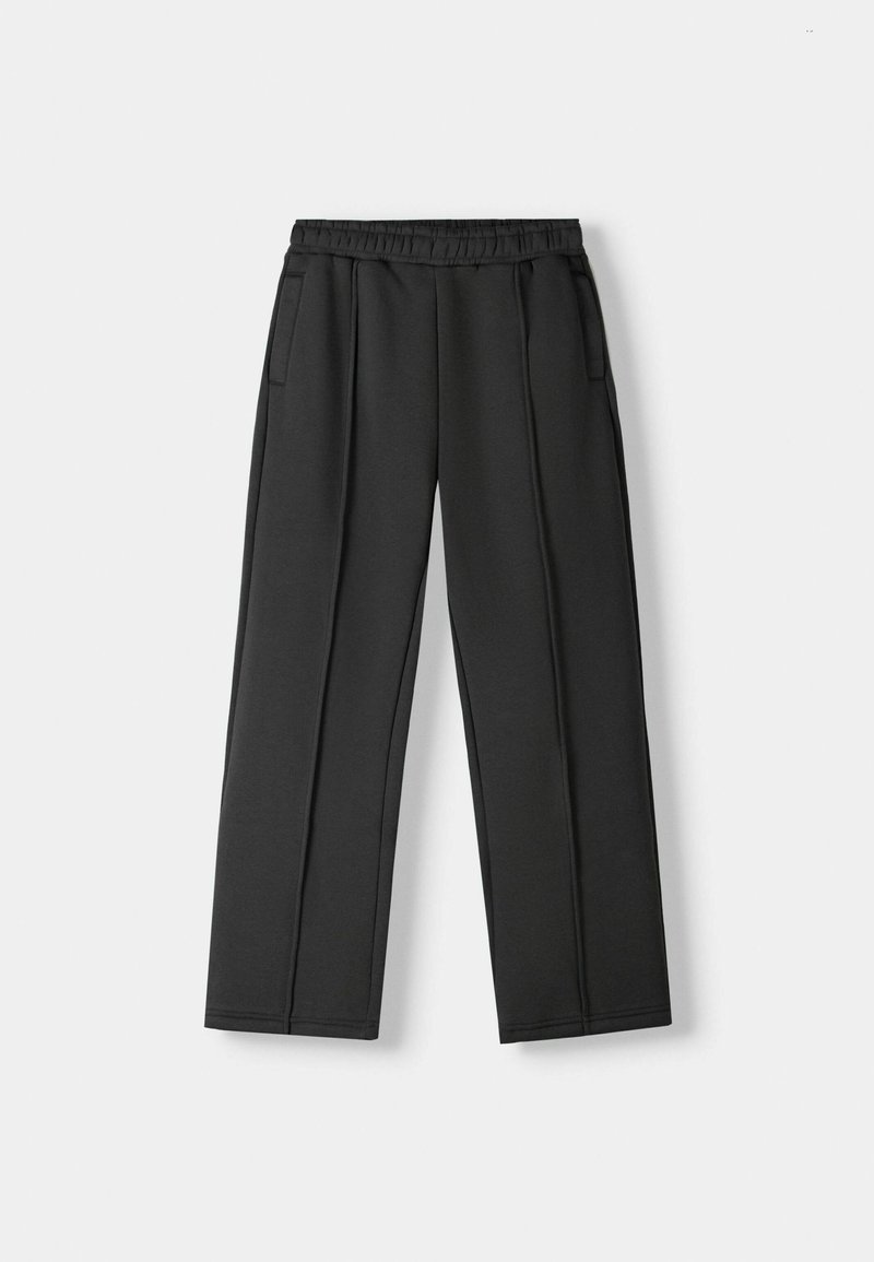 Bershka Bershka WIDE - Tracksuit bottoms - dark grey Clearance-Verkauf