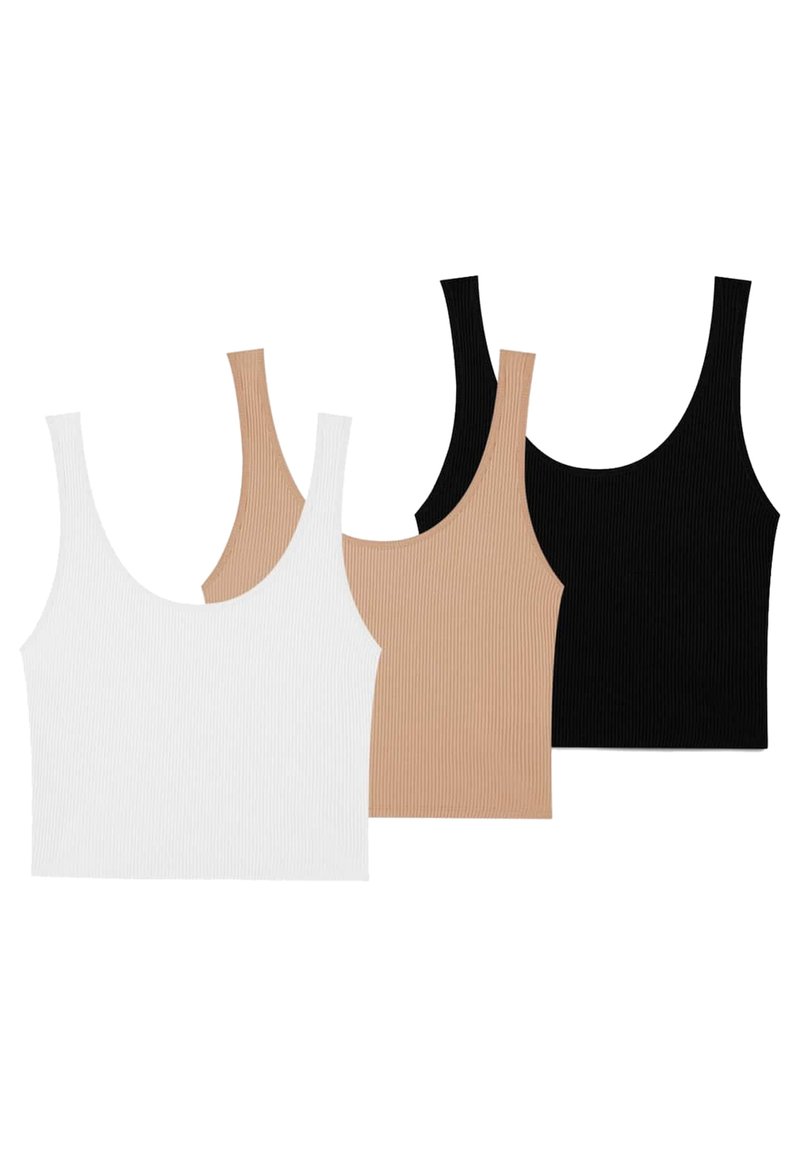 Stradivarius Stradivarius 3 PACK - Top - black Kostenloser Versand international