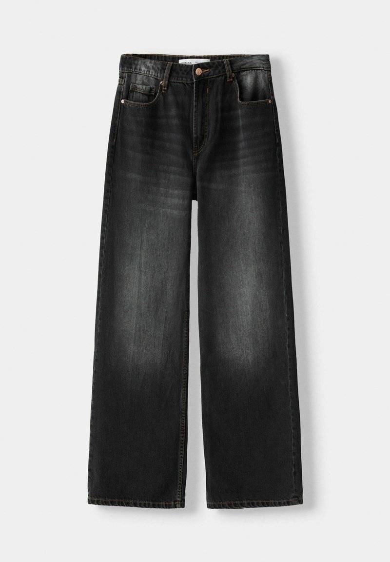Bershka Bershka BAGGY - Flared Jeans - black Im Verkauf