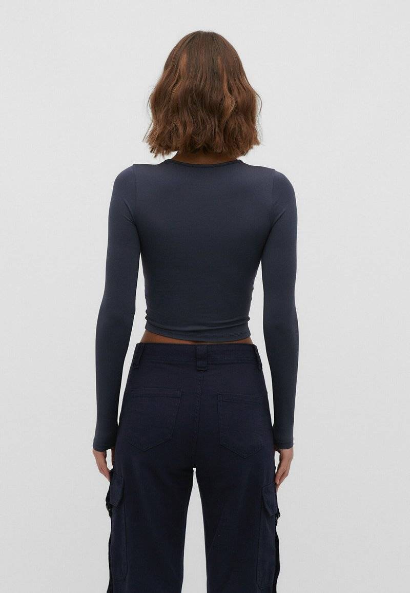 Stradivarius Stradivarius Long sleeved top - dark blue 50% Rabatt für begrenzte Zeit